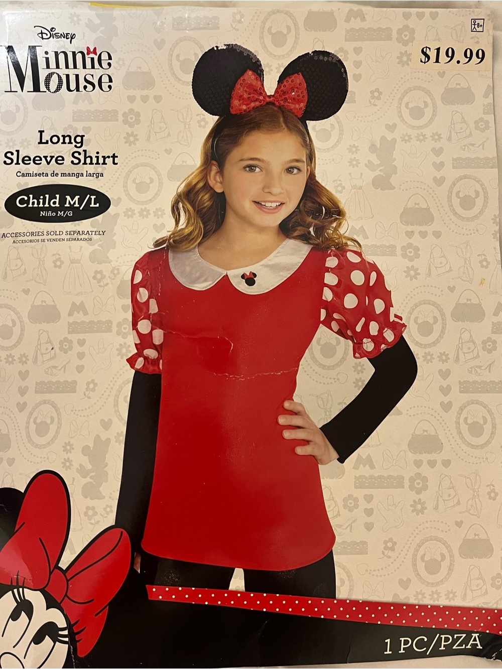 Disney Minnie Mouse Long Sleeve Shirt Child M/L